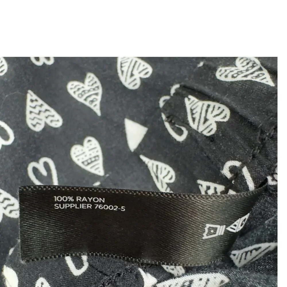 Ambrielle 100% Rayon Ultra Lightweight Heart Print Pajama Bottoms Women's Size M
